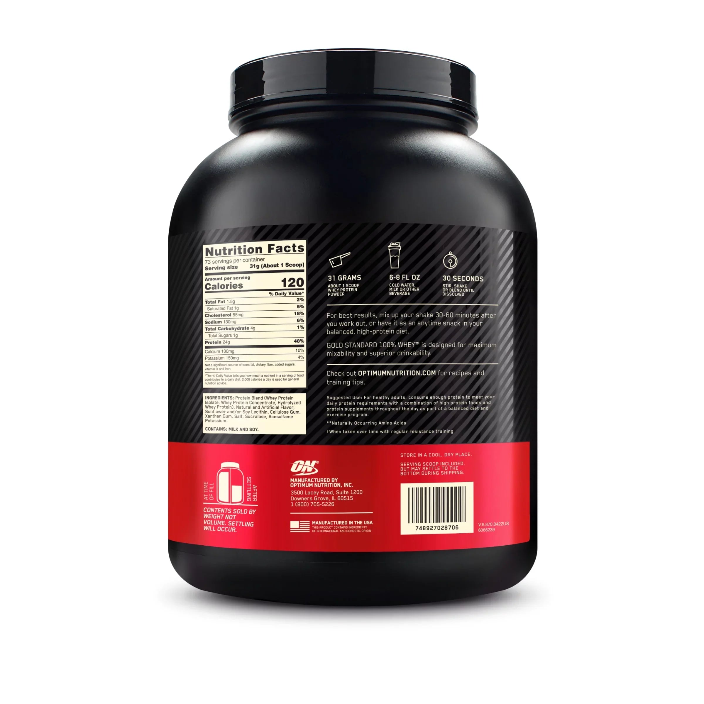100% Cream, Powder, Standard Optimum lb, Whey Ice 73 Protein Servings Vanilla 5 Gold Nutrition,