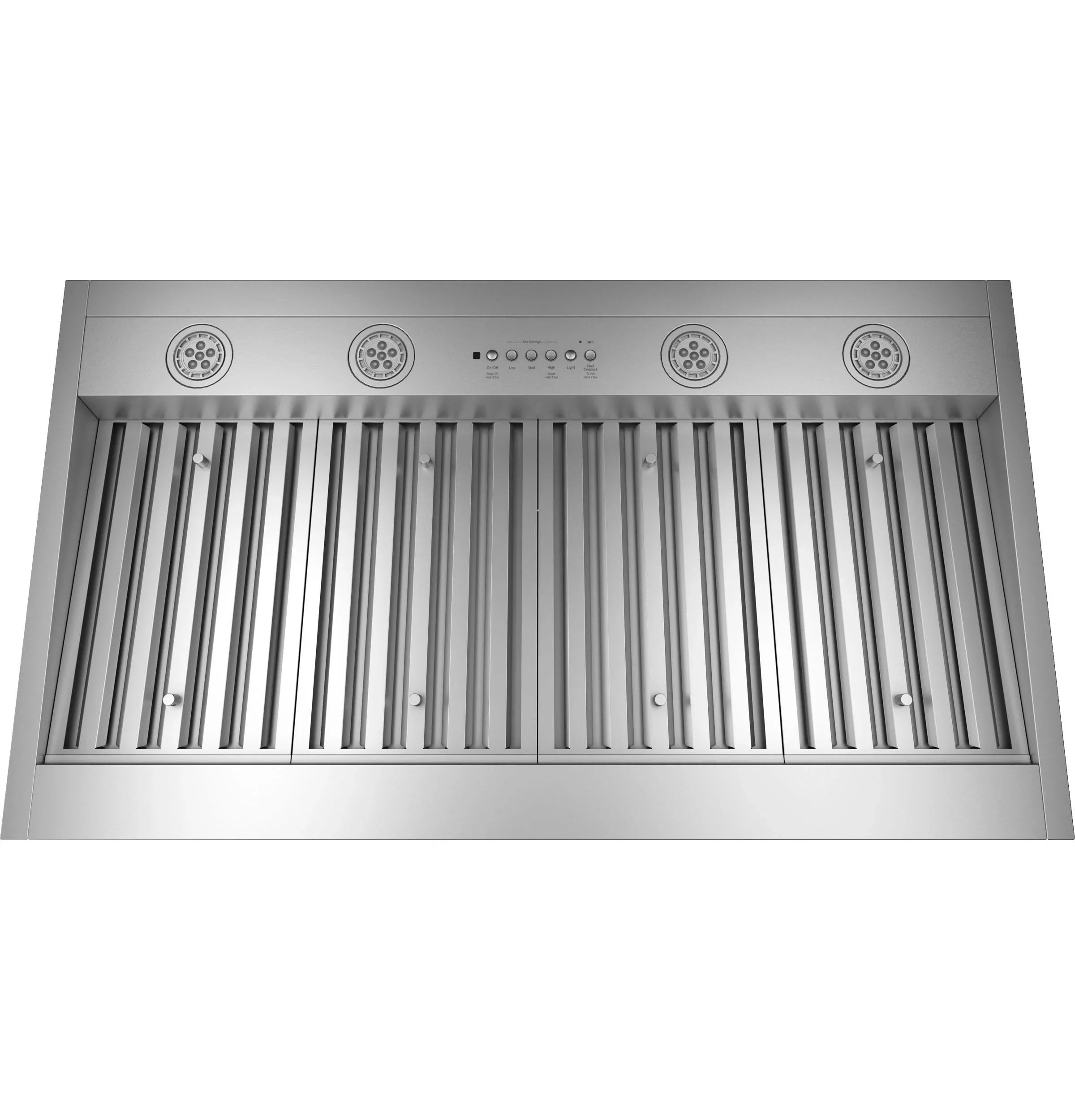 Controls, Electronic Hood CFM 4-Speed/610 Backlit Lighting Range LED Cabinet Smart with Blower, Insert