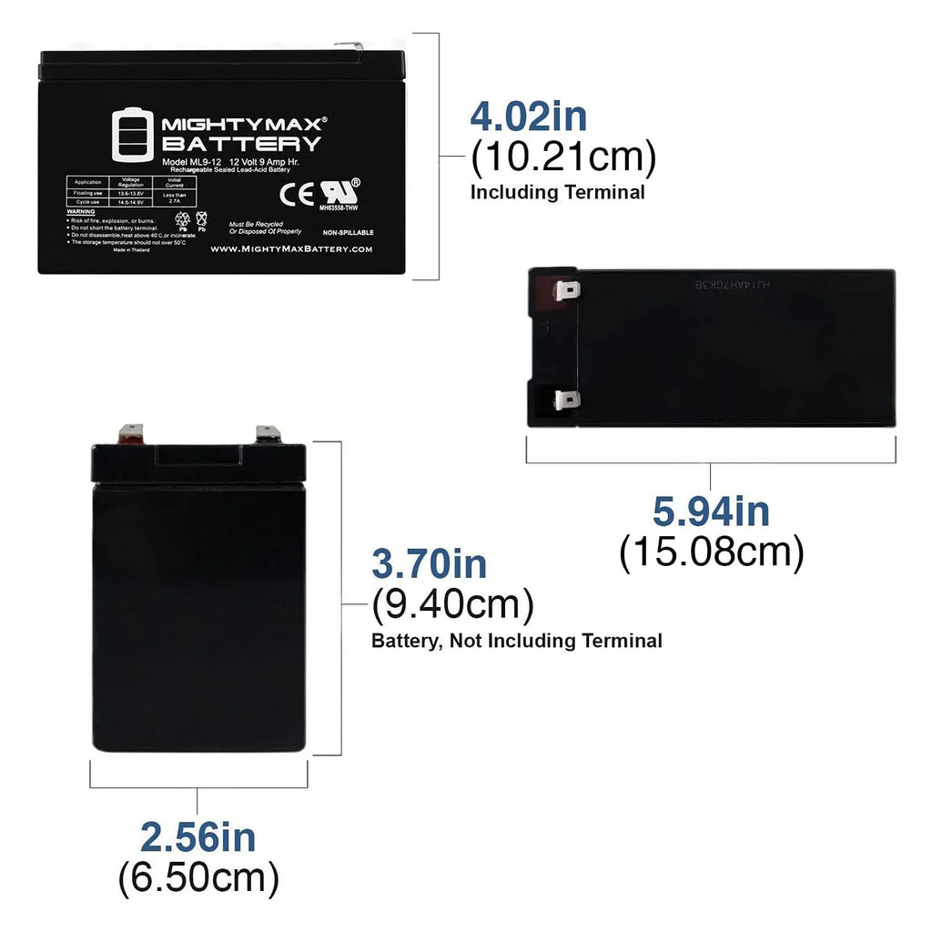 Pack 10 - 9Ah Battery Scooter Sea Replacement 12V ZS06 Sea Doo for