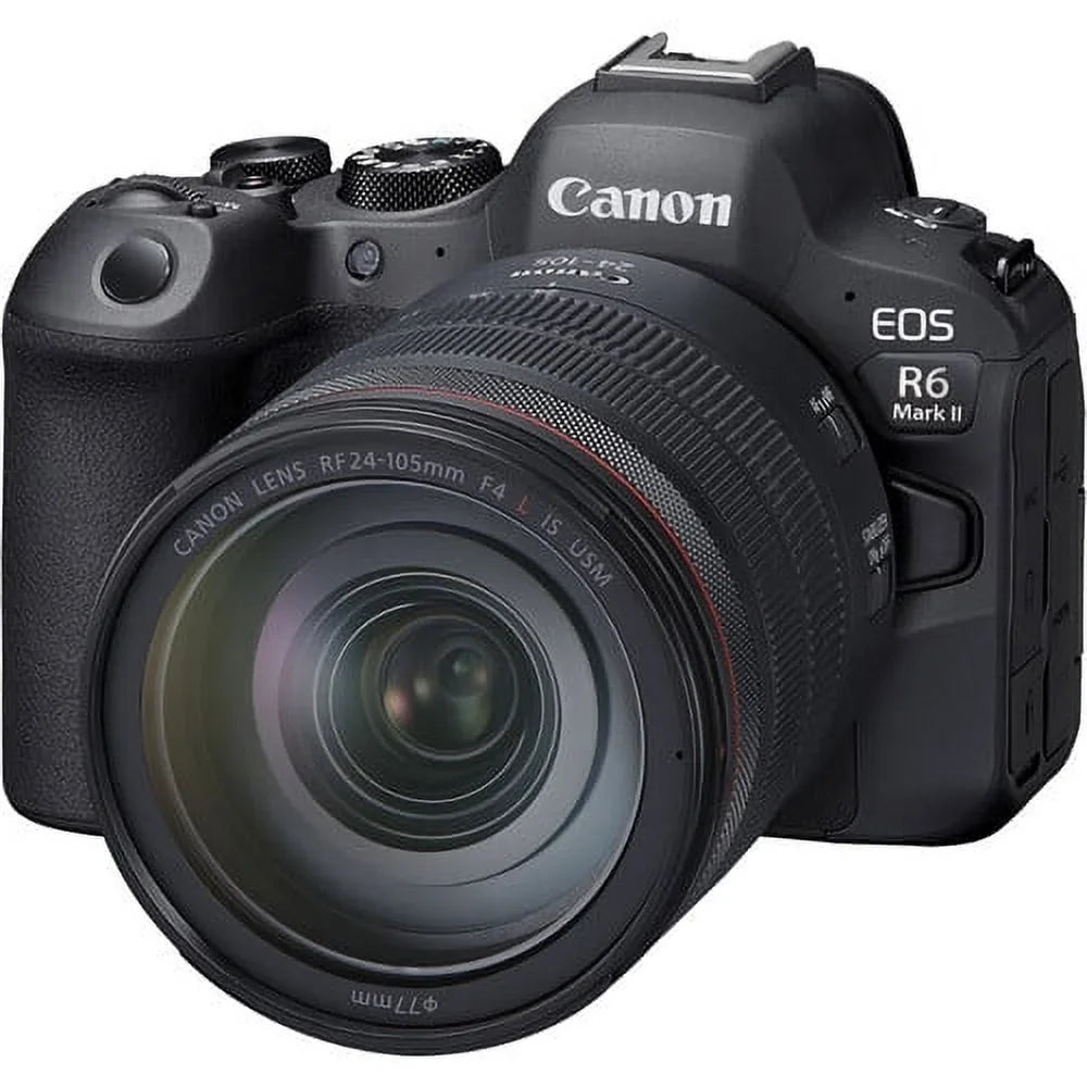 Canon Charger EOS (5666C011) II Camera + + + Photo External Mirrorless More 64GB Card Memory Case 24-105mm Reader with Mark Battery R6 LPE6 Software + Card + Lens Corel f/4 + +