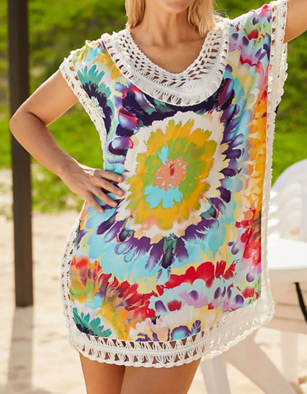 Suit Cover Coverup Bathing Hollow ups Plus Size Floral Swimwear Dress Coverups Out Print Bikini Beach Swimsuit