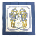 Scarf (ceremonial x White Hermes Pre-Owned Blue Carre de Muffler Silk 100% HERMES BRIDES (Like 45 New) bridle) GALA