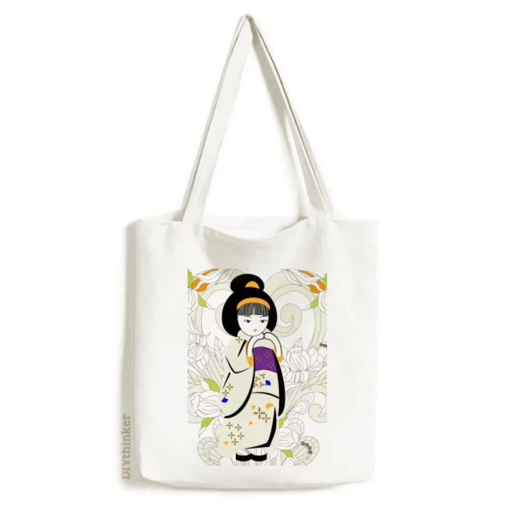 Pattern Japan Casual Tote Girl Kimono Canvas Handbag Satchel Bag Shopping