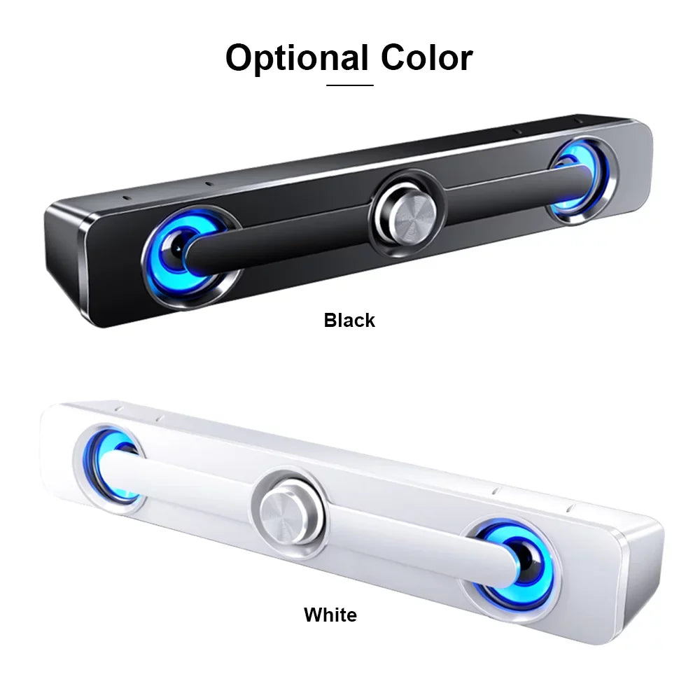 111 match Speaker Blue Subwoofer Wired USB Decoration Stereo V Powerful Bar All Andoer Bass Light, LED Speaker Computer