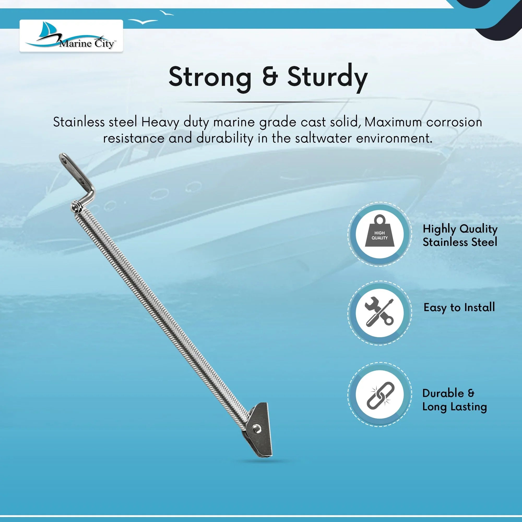 with 10-1/4 Length: inches 10-1/4 Marine inches inches Plate City Stainless-Steel 8-1/4 Spring U-Bolt L-Shape and Adjuster or Hatch