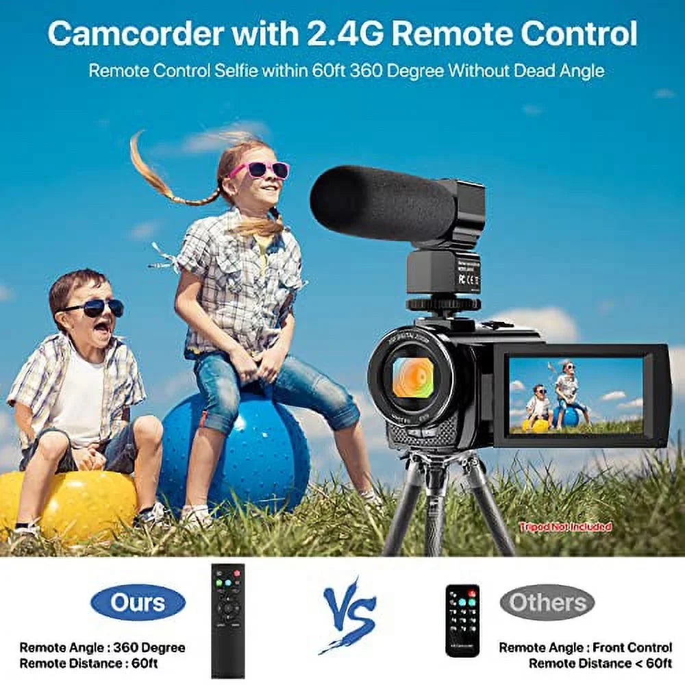 Digital IR WiFi Camera 1080P and Microphone,Remote 3.0'' Vision 2 Zoom Camera Night with 16X 26MP Touch Batteries Camcorder Recorder Camcorder Video 30FPS Screen FHD Vlogging YouTube