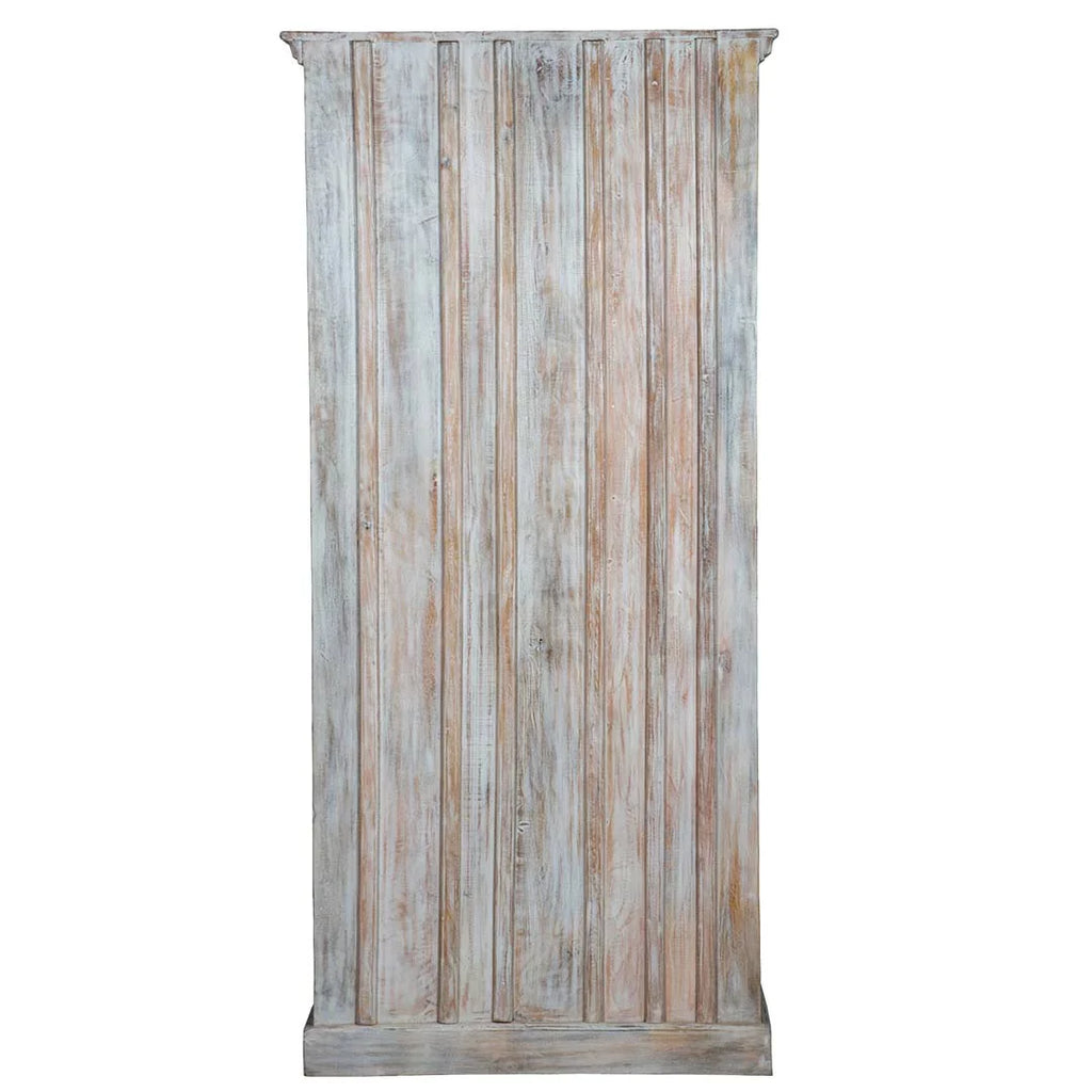 White Chic Carved Shabby Wardrobe Maadze