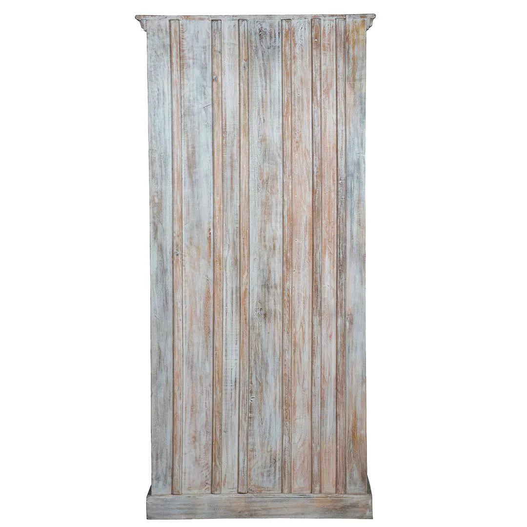 White Chic Carved Shabby Wardrobe Maadze