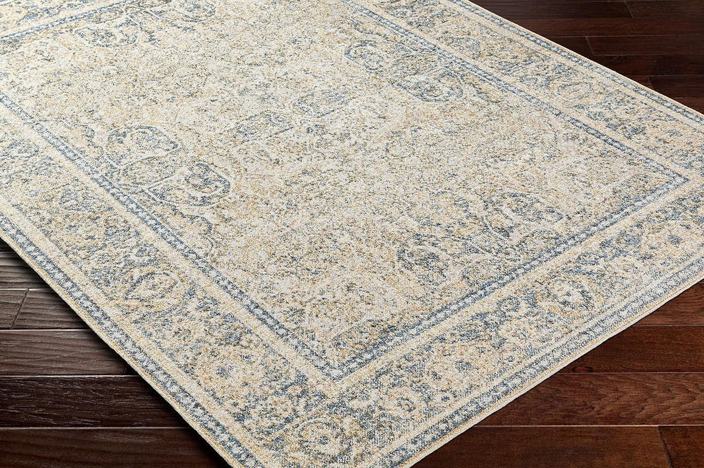 Washable Bedroom 2X3 Carpet East Traditional (2' Blue Living Room, Rugs, For Area Machine Washable) Beige Rug, Light X Kitchen Or 3',