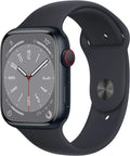 Gen Sport 45mm Midnight Series Apple 8 Midnight Cell Aluminum MNVJ3LL/A (Refurbished) Restored Band 8 Watch -