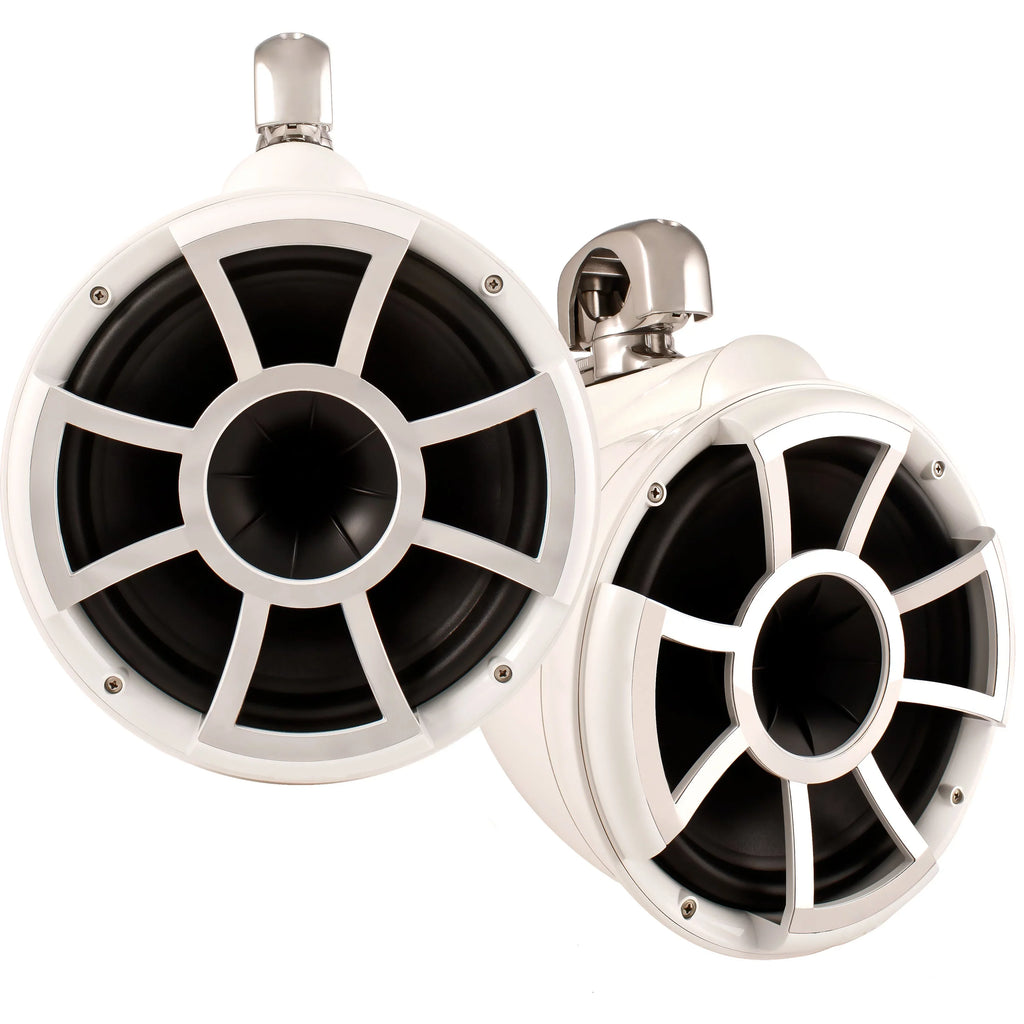 Tower WHITE Restored Swivel Clamp REV Wet (Refurbished) Sounds Speakers, 10 (Pair)
