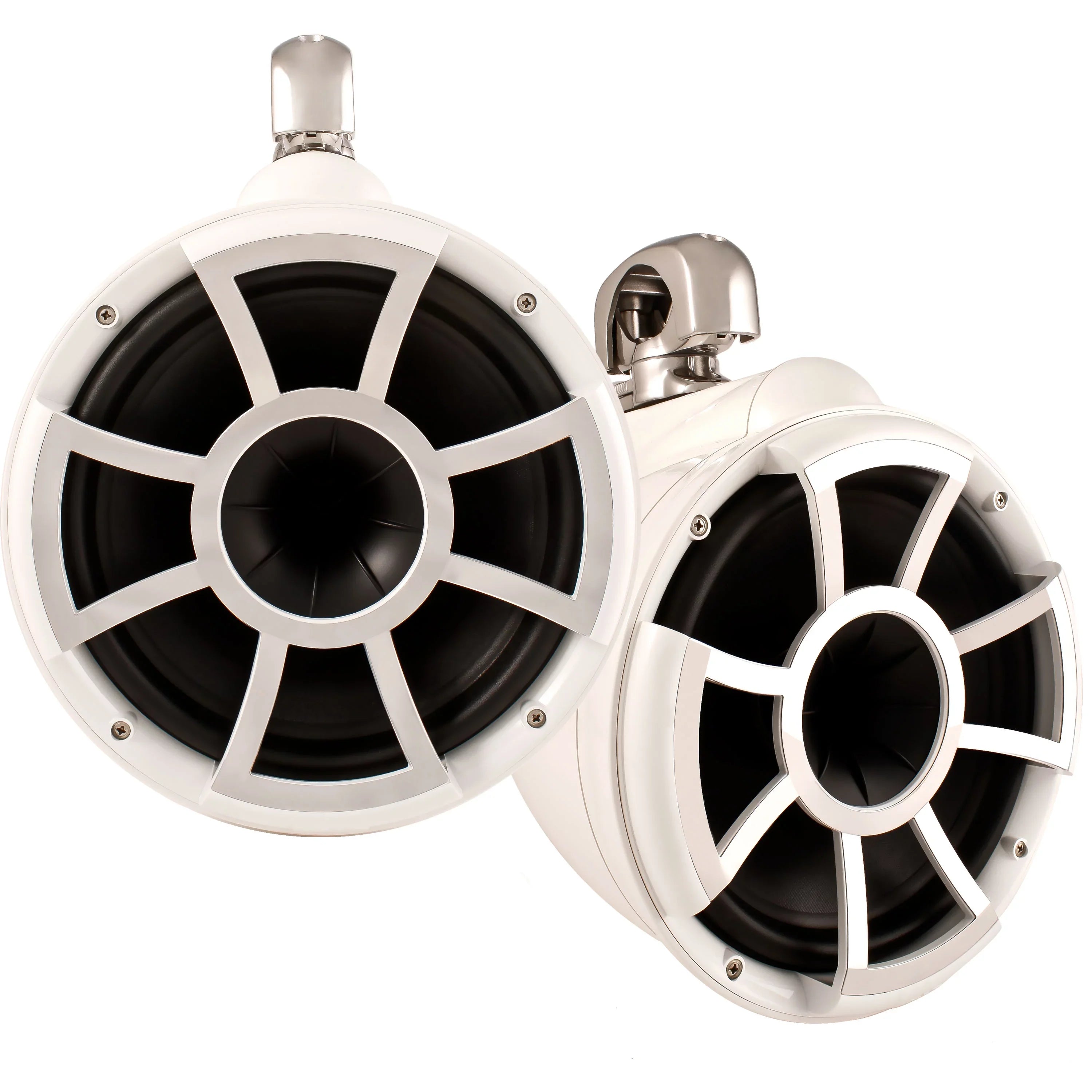Tower WHITE Restored Swivel Clamp REV Wet (Refurbished) Sounds Speakers, 10 (Pair)