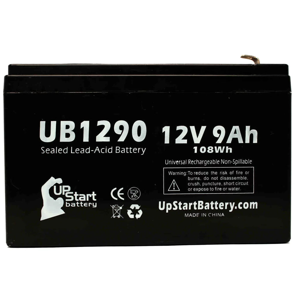 F2 9000mAh, Acid 7640 Kontron - 4x (12V, Adapters AGM, Terminal Battery - 9Ah, Universal Sealed 8 UB1290 to Battery SLA) - Pack Compatible Lead Replacement F1 F1 Includes MICROGAS Terminal,