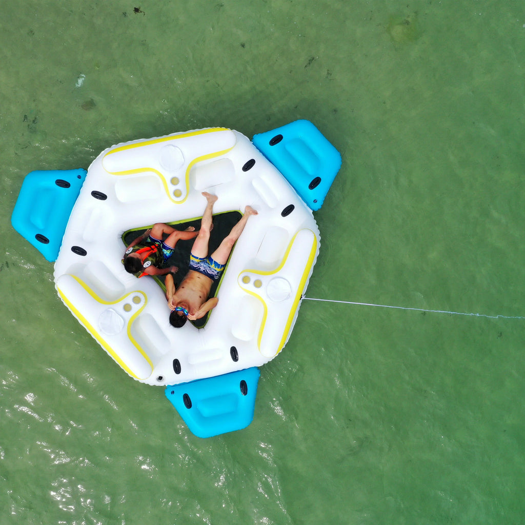ALEKO IFI6P Island Raft Coolers Floating Person - 6 Holders Lounge with and Cup Inflatable