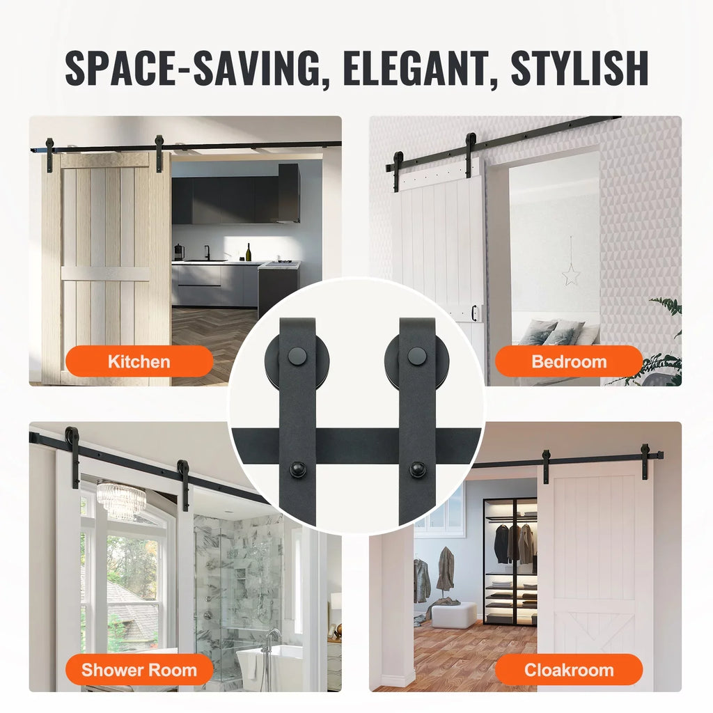 Door Door Hardware Single Track J Sliding 8FT for Hanger BENTISM Barn Kit Closet