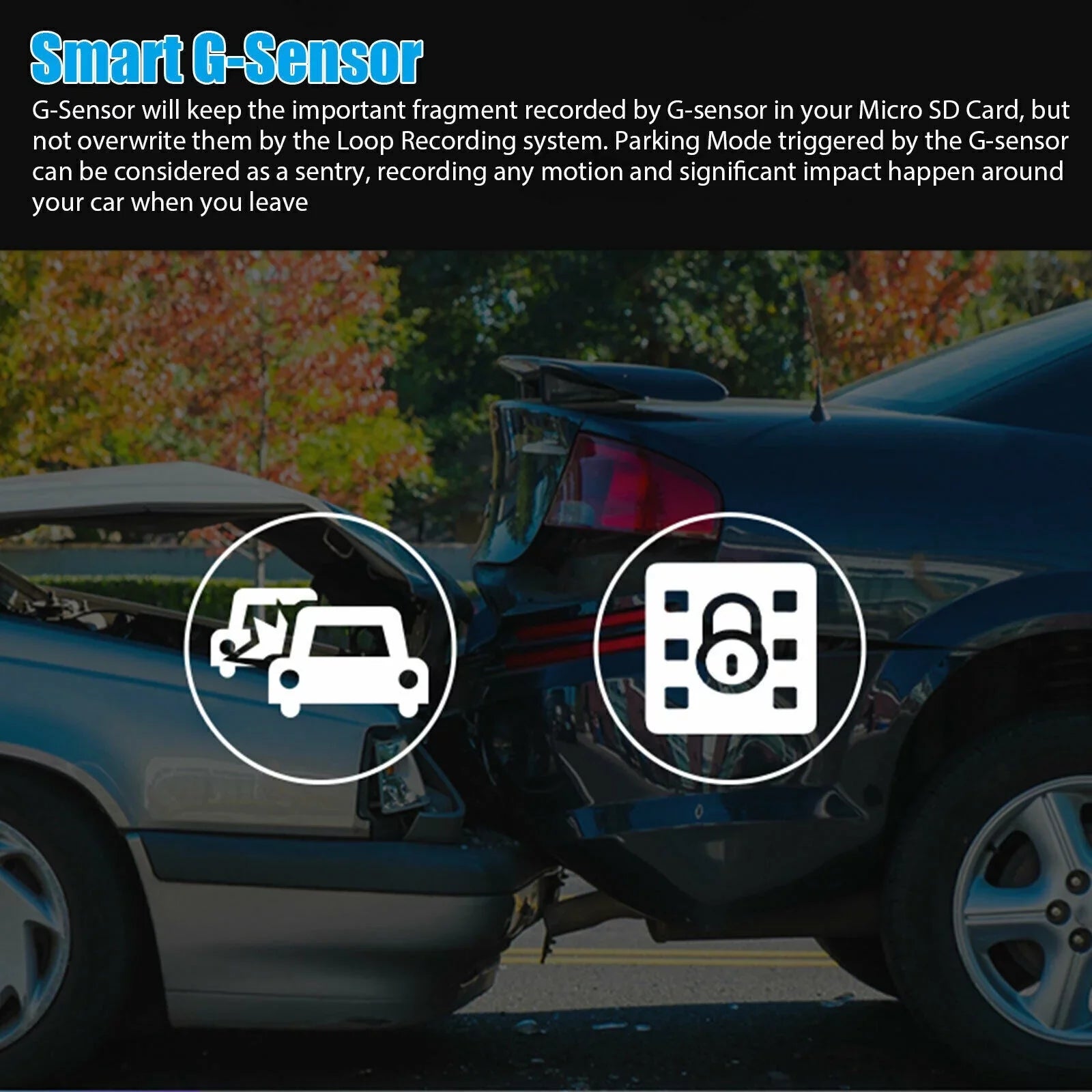Detection 4" G-Sensor, Dash 1080P Motion Parking Dual Lens Car Front/Rear/Built-In DVR Recorder Monitoring Driving Xhy Video Camera HD Cam and