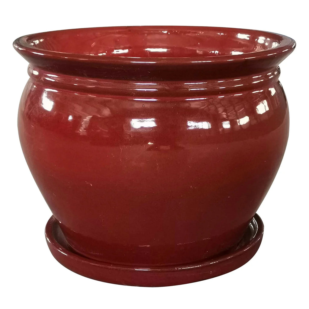 with Planter Saucer, Patio Wisteria 8" Round Pot (4 Pack) Southern Ceramic