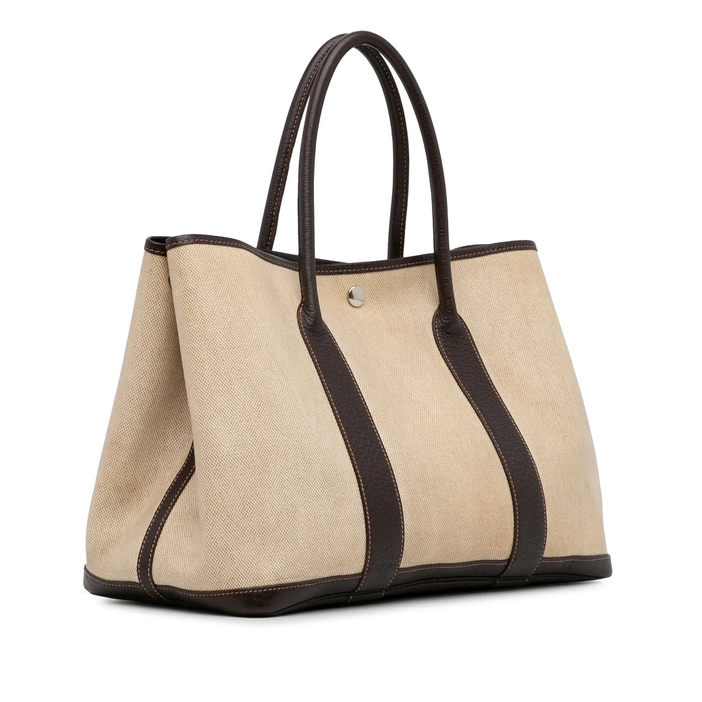 Hermès Party Tote (Good) Unisex Bag Pre-Owned Brown Garden 36 Canvas Toile Fabric Authenticated