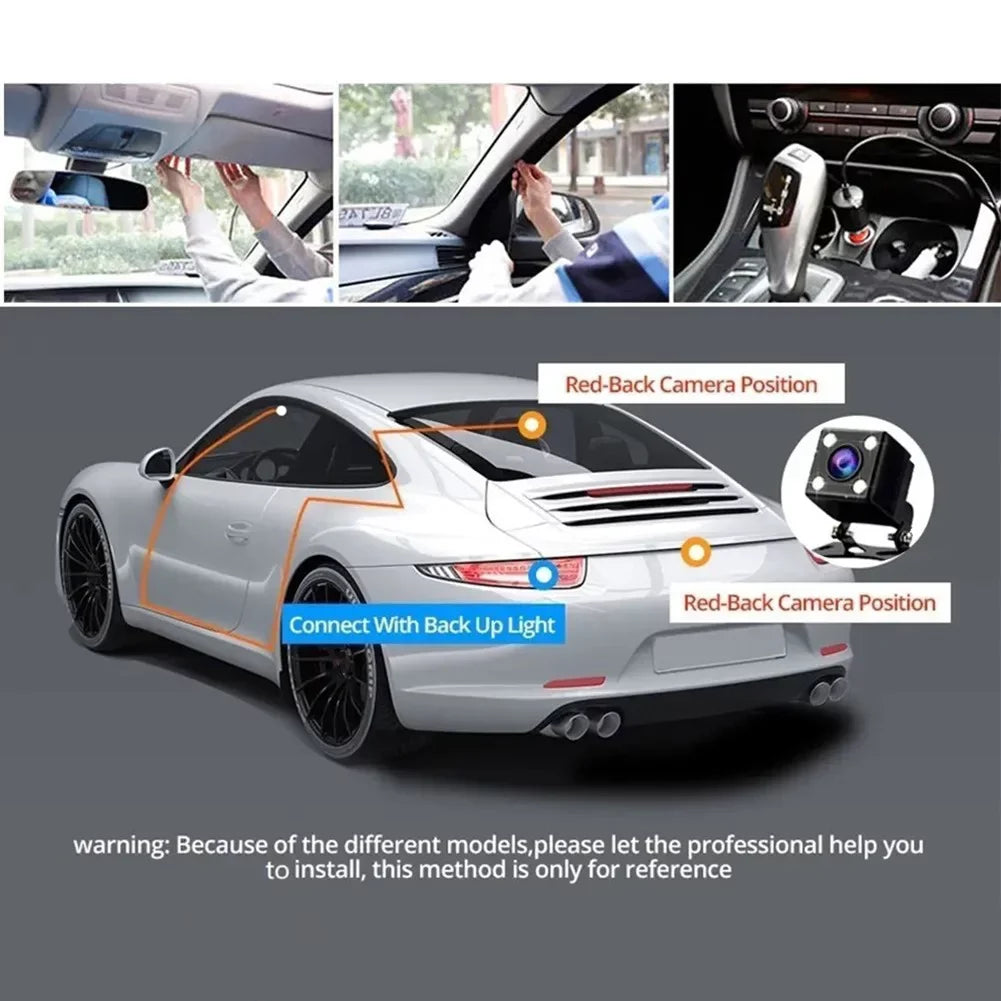 Recorder HD Driving Front 2\\\" Video Camera Dash DVR Lens Car Rear Triple And Cam
