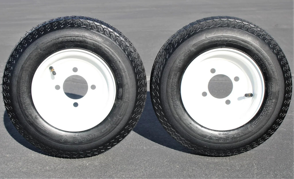 and C Trailer Tire White Antego Load 2-Pack Tire Wheel Rim Antego 480-8 Wheel 4 Lug on 4.80-8
