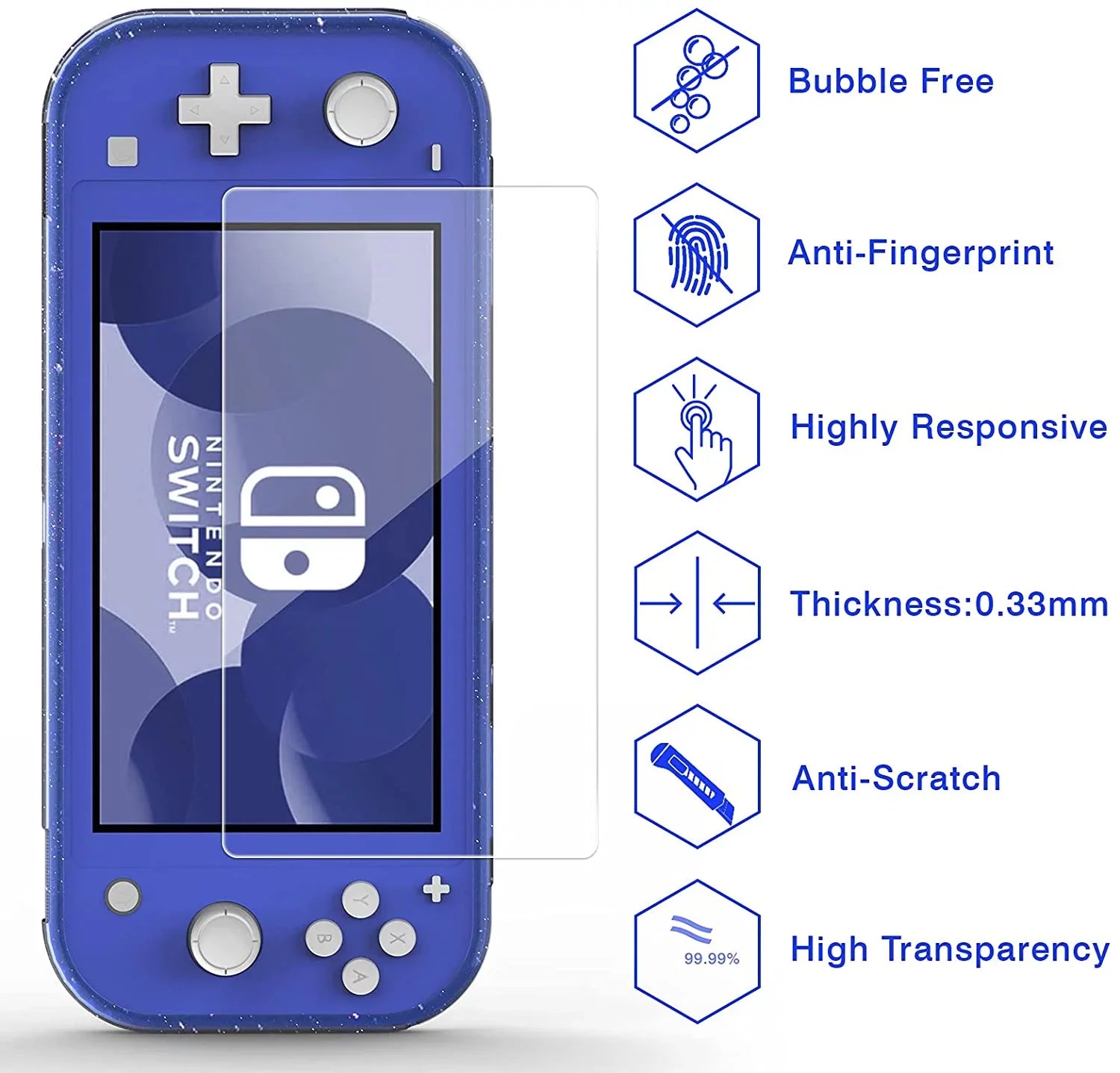 Nintendo HEYSTOP Case Lite and for Case Lite Travel Glitter Thumb Lite,Protective Switch Portable Carry Cap,Blue Console Case Nintendo Accessories,Switch for Hard Protective Switch with and TPU Case