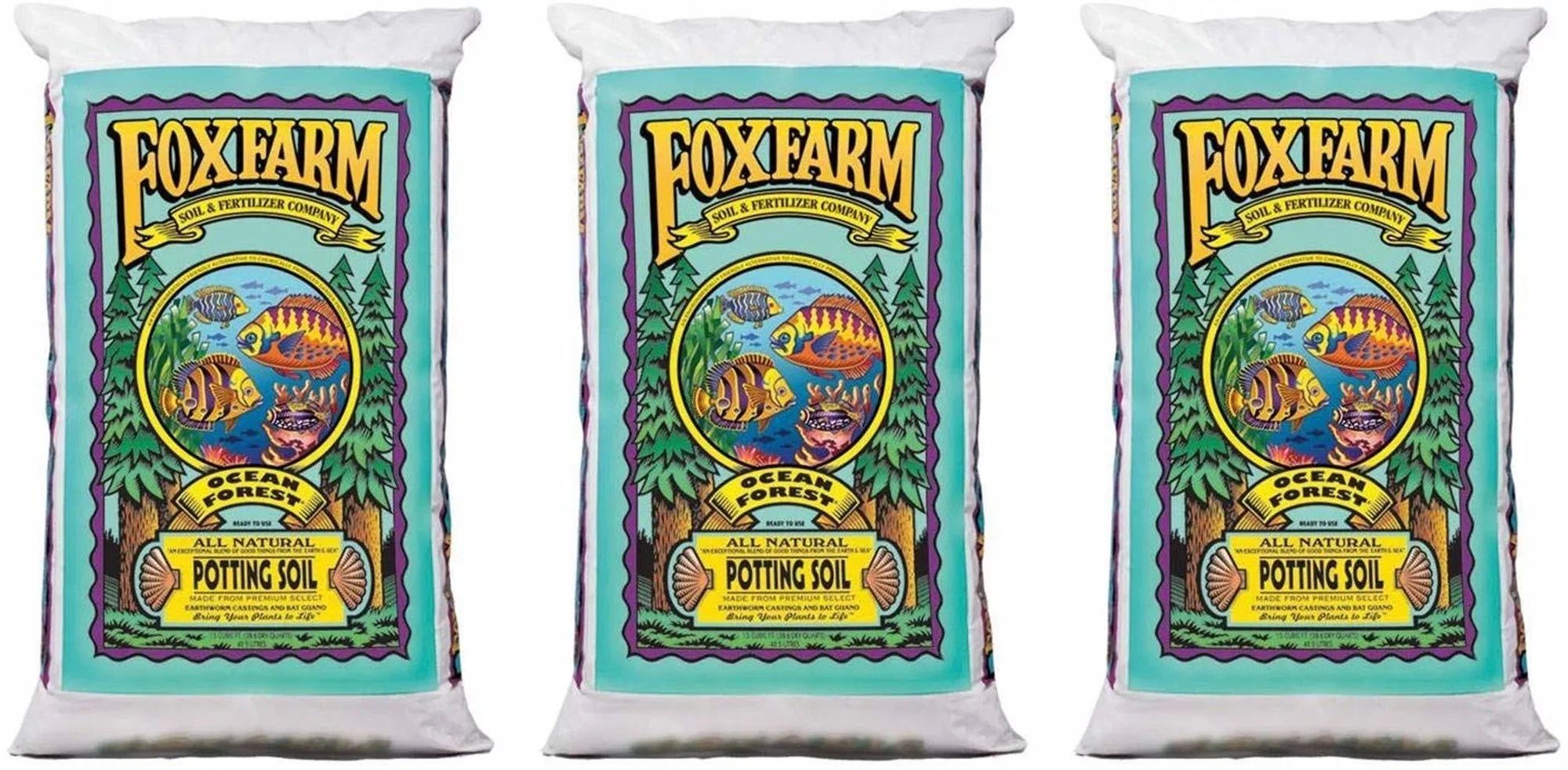 ft of Potting Soil, FoxFarm cu 1.5 Forest Ocean 3) (Pack