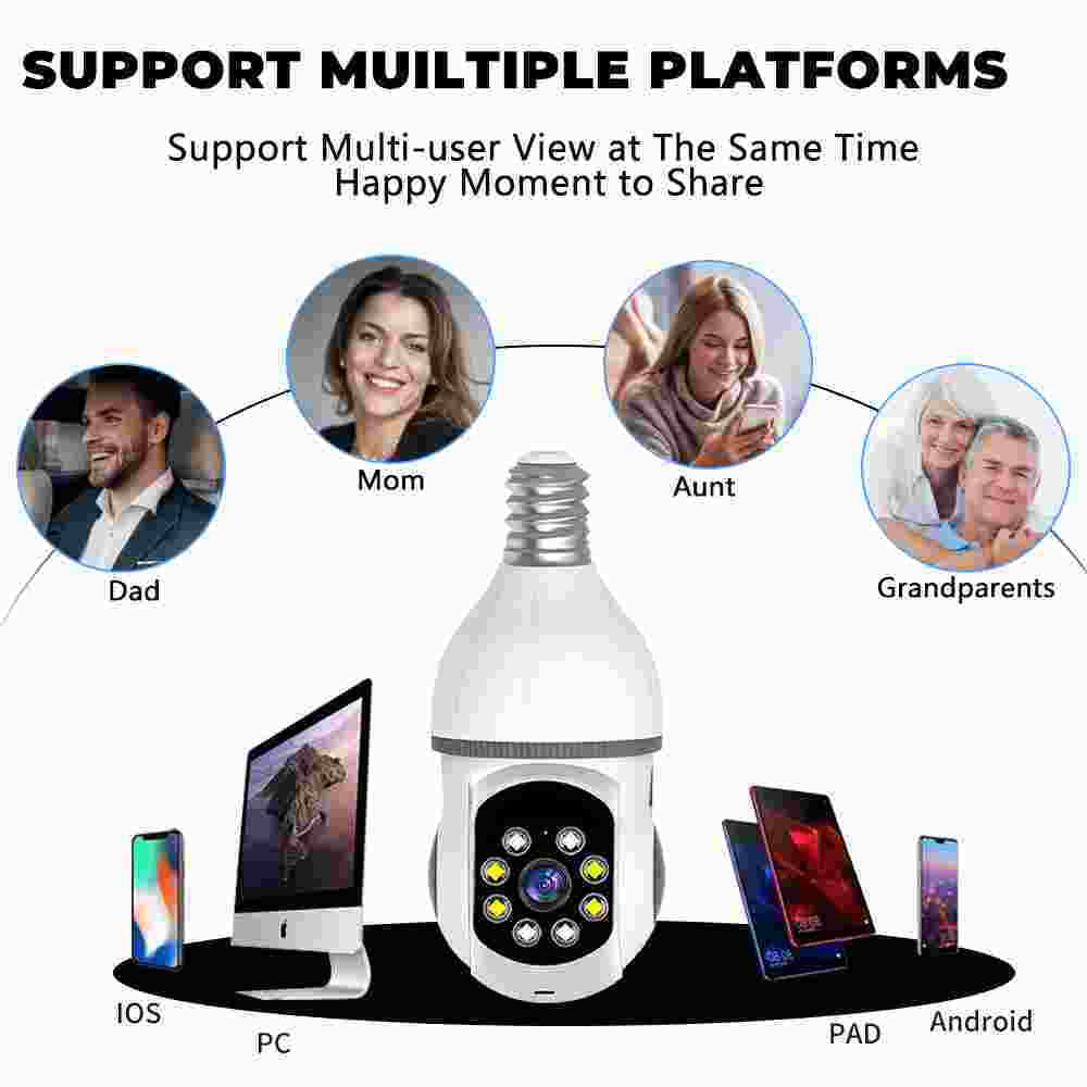 Detection, Cameras Camera, Vision with Bulb Security Home WiFi Kepeak Clear Motion
