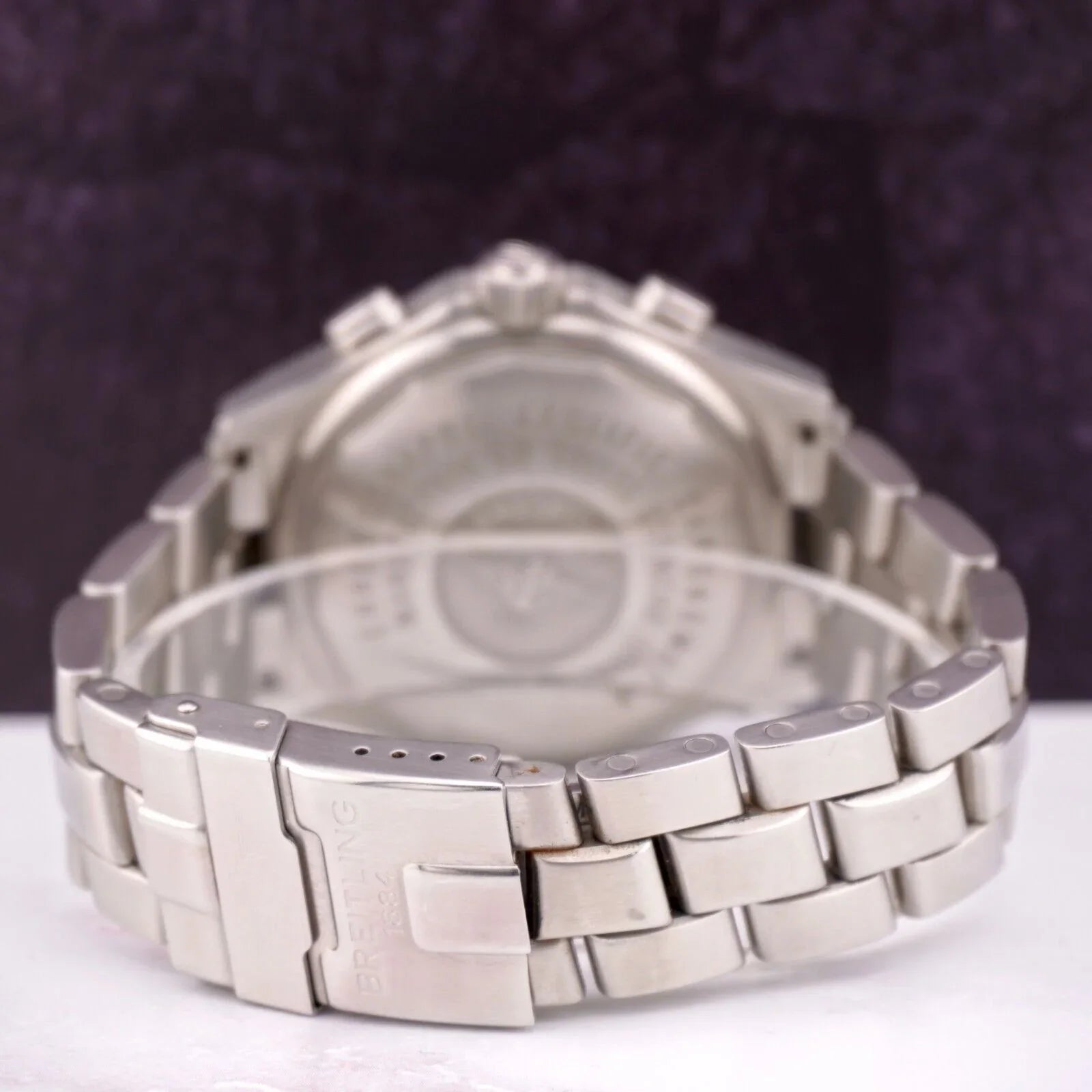 Dial Men's B-2 BREITLING White Watch Steel Automatic Chronograph 44mm A42362