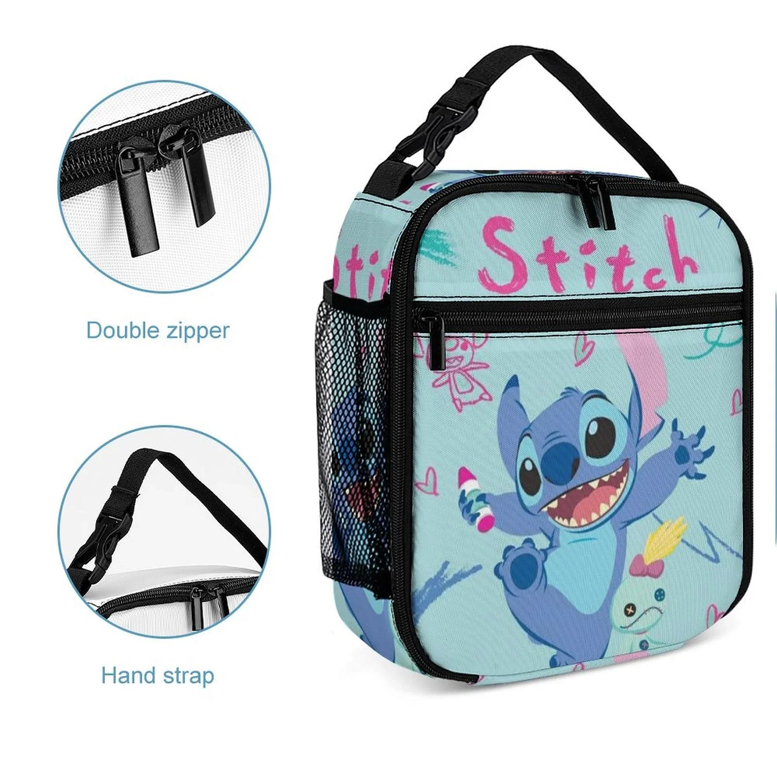 Kids Thermal Adult Lilo Boys Portable Bag Handbag Tote School Bento Stitch Insulated Girls For Happy Bag Office Lunch Cooler