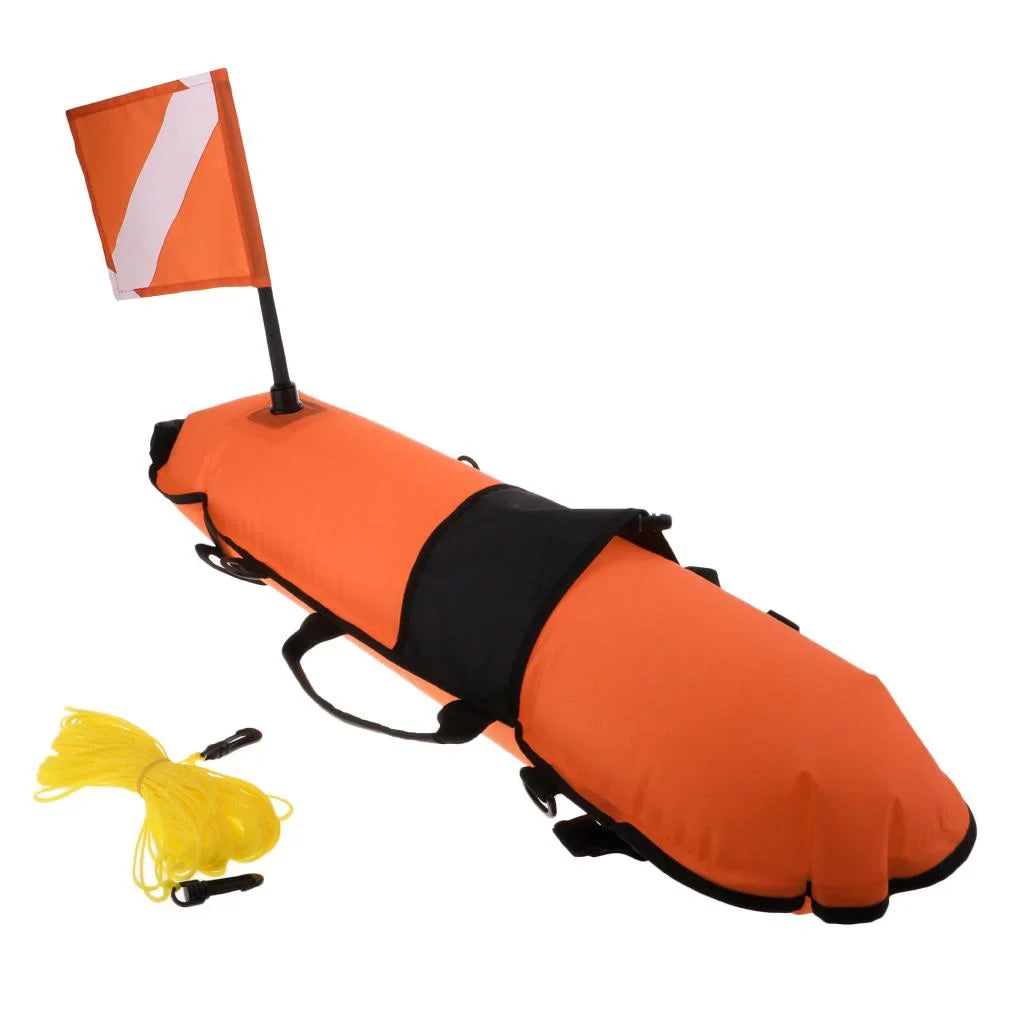 Oral Buoy 20m Float Diver Snorkeling, Diving , Flag, D-, Inflator High with Safety Scuba Freediving Visible Spearfishing,