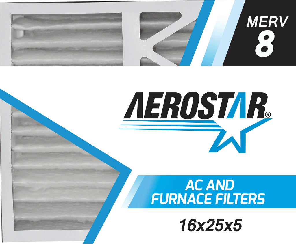 Box Replacement Pleated 8, Air Filter, 16x25x5, 16x25x5 Aerostar MERV of 2 Carrier