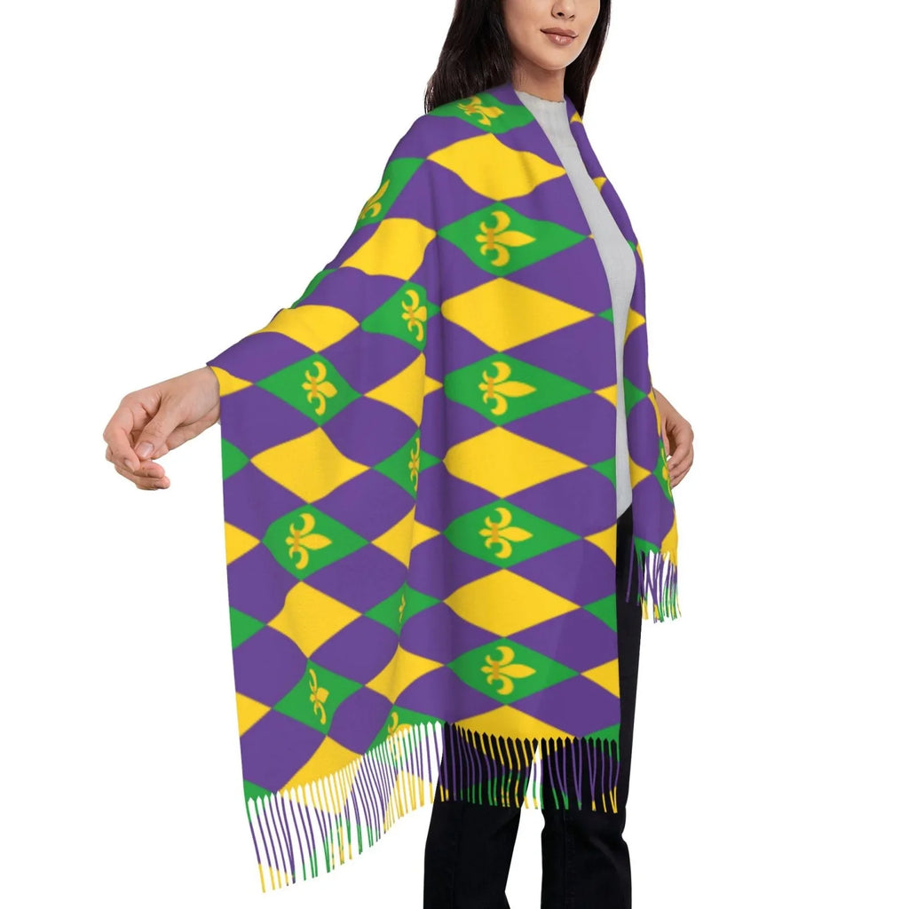 Scarf Women Soft Shawl Gras Large Art Print Winter Elegant Wrap Scarves Bingfone Feel Gifts- Mardi Warm Cashmere For