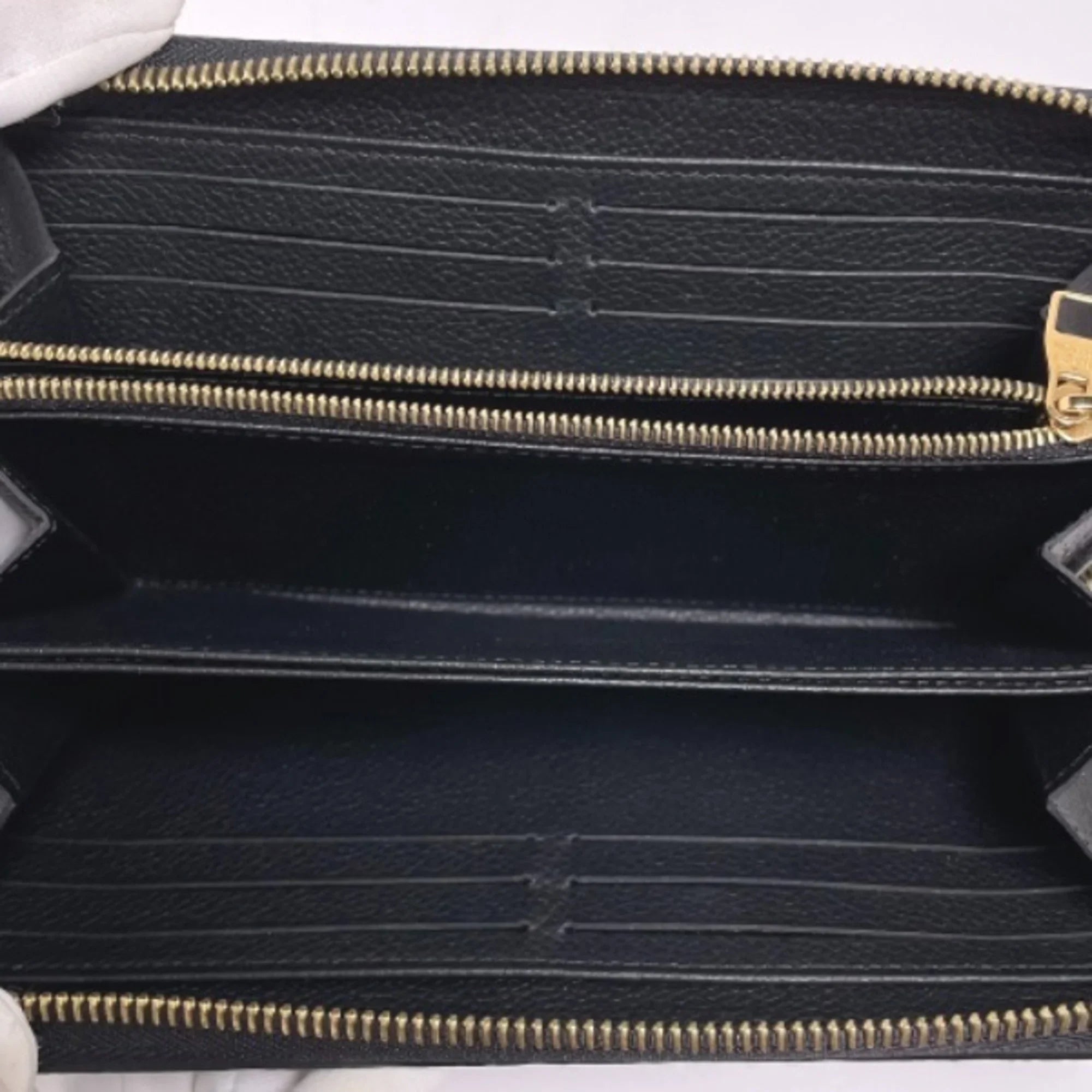 Monogram Round Louis Pre-Owned Noir Empreinte Vuitton LV VUITTON M61864 Long Zipper Zippy Wallet (Good) LOUIS