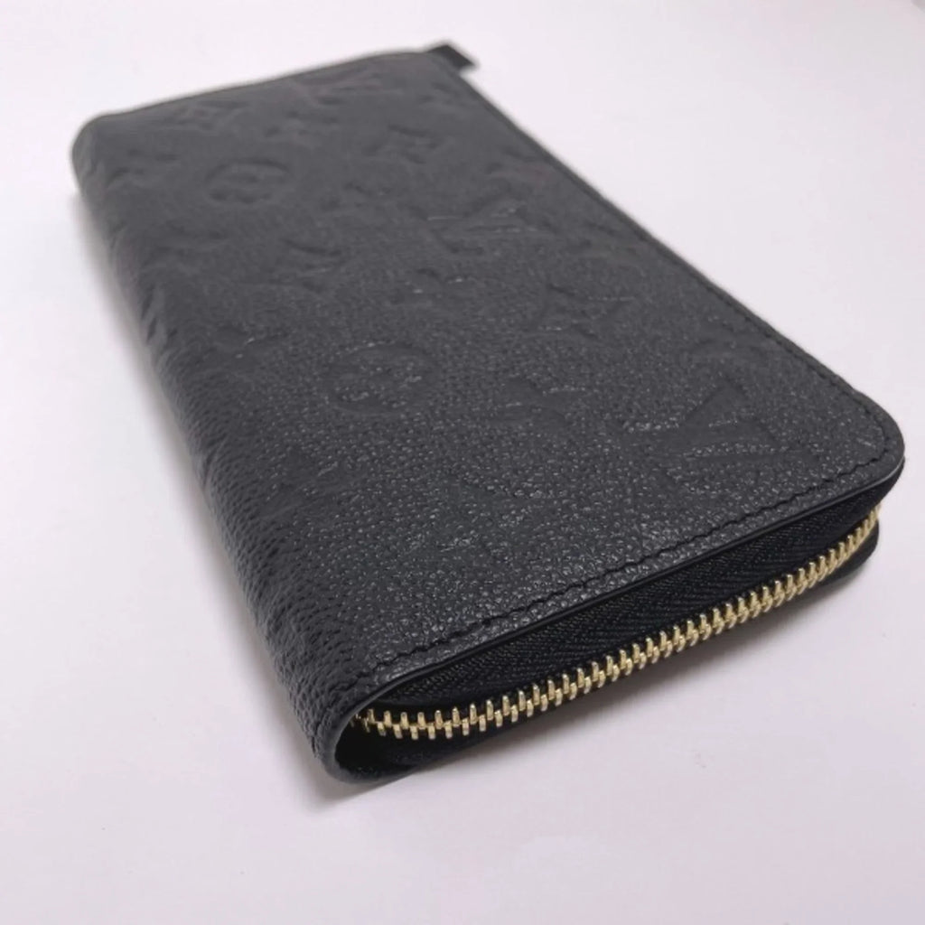 Monogram Round Louis Pre-Owned Noir Empreinte Vuitton LV VUITTON M61864 Long Zipper Zippy Wallet (Good) LOUIS