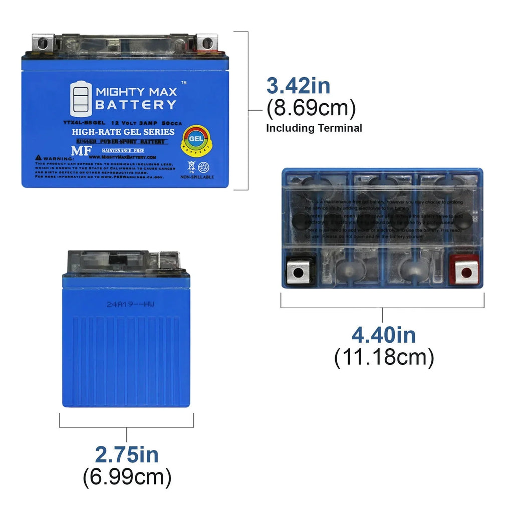 GSI Battery 1997 Sea-Doo Replacement for YTX4L-BS GEL