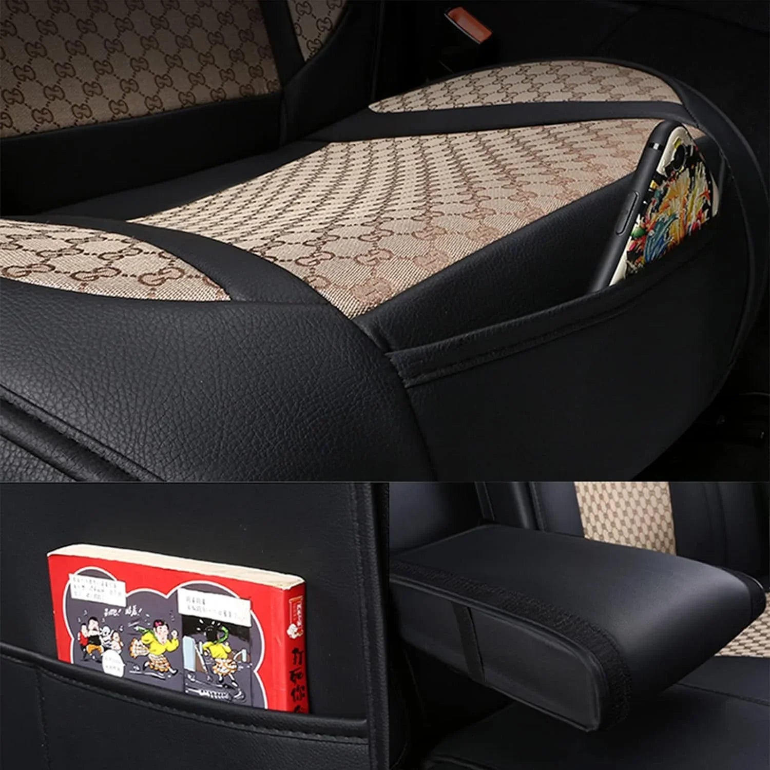 KABUQI Accessories Steering ci,same Guc Trucks, model Luxury Leather Full Covers and 5 for Pick-up Automotive Seat Wheel Cars Set Covers Pillows Included(Gray) high-end & SUV Cover Seat Fit Seat