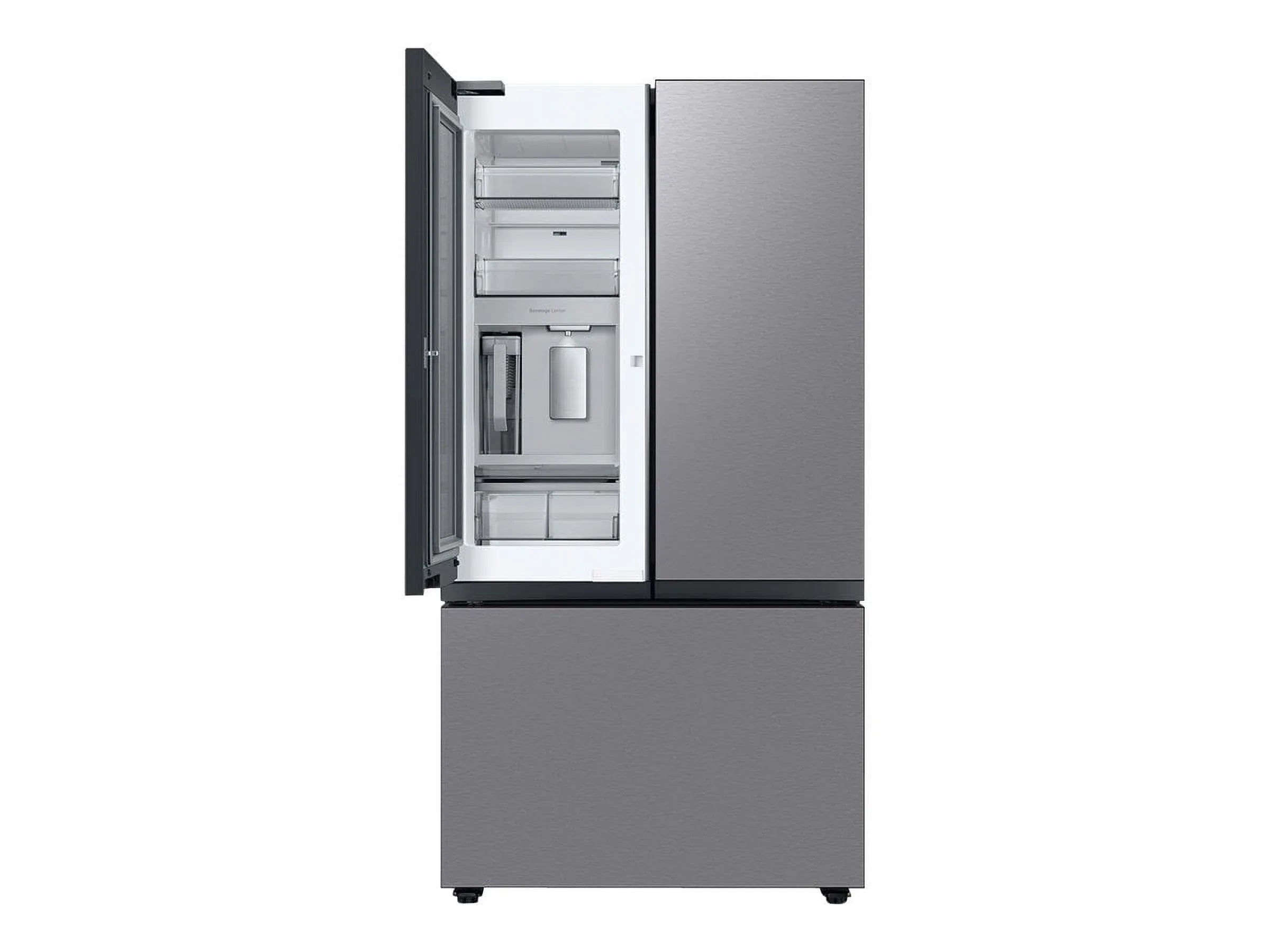 Door Samsung cu. with Center Beverage ft.) French 3-Door RF30BB6600QL Refrigerator (30 Bespoke