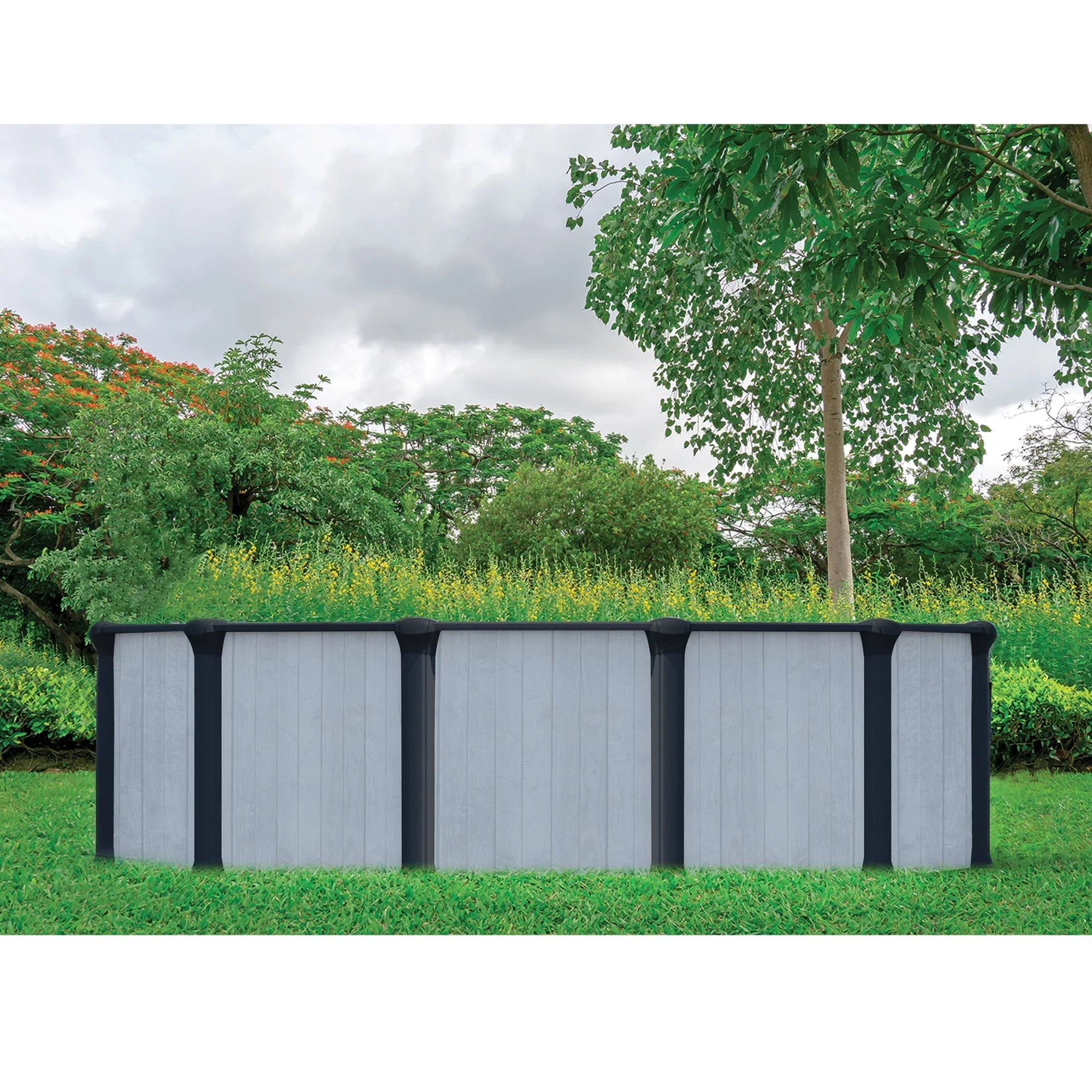 52-in Deep Pool Hybrid 18-ft Top Wave Package with Blue Rail Round 8-in Savannah