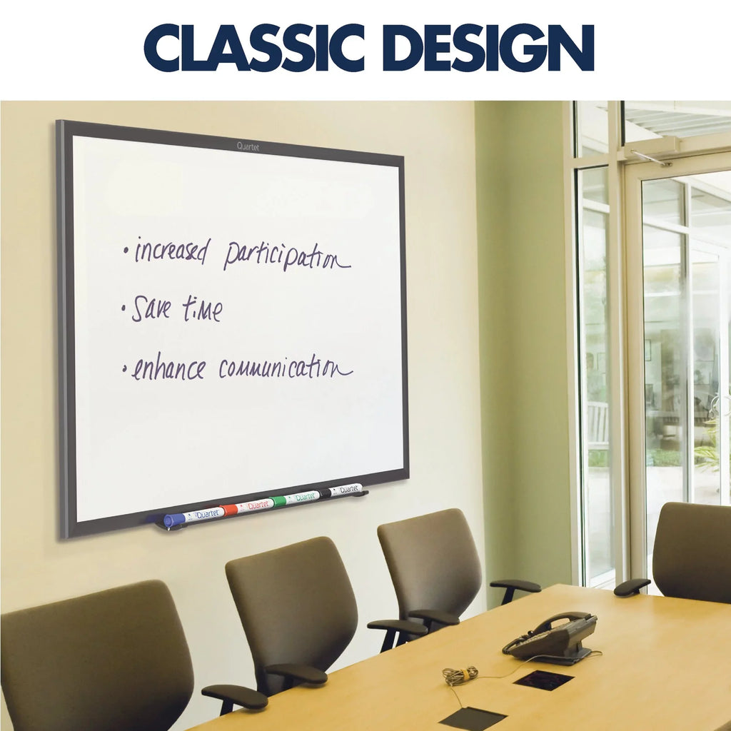 4 48 Dry-Erase x x 8 Magnetic Nano-Clean Board Quartet Aluminum Classic Black 96
