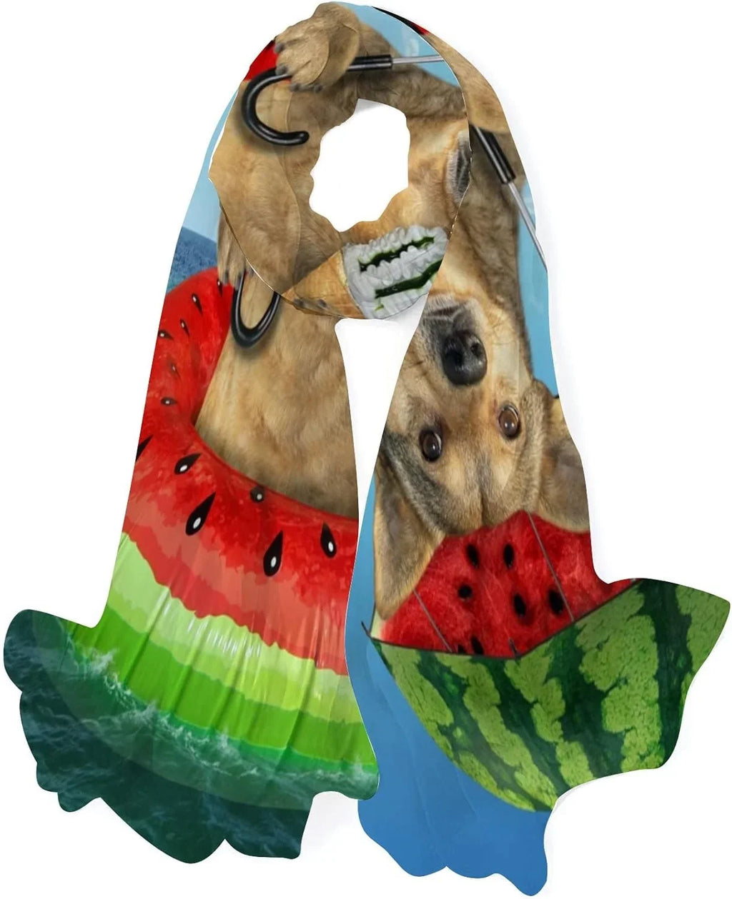 On Scarf Silk Watermelon Circle Inflatable Hyjoy Lightweight Wrap Women Dog Long Scarves Shawl Neck Girls for