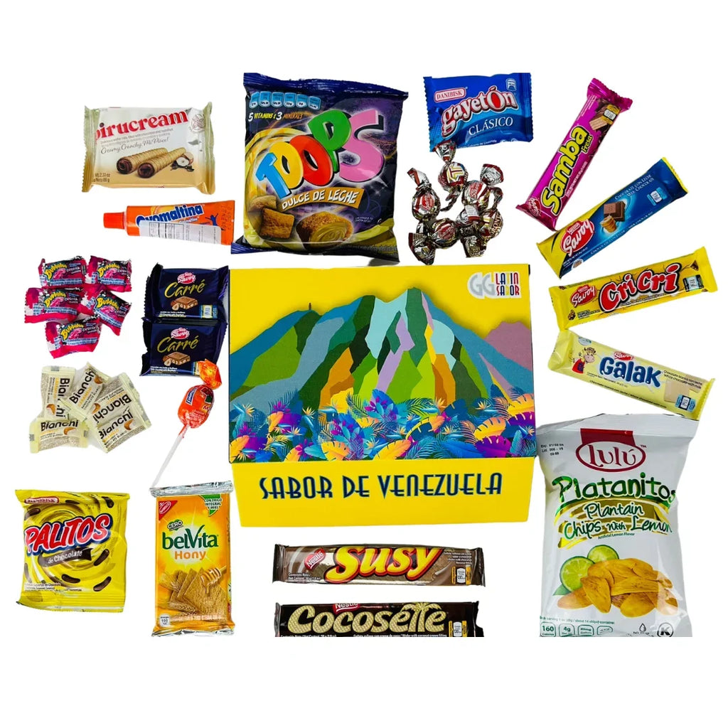 Crate Pack Candies Snacks Box Gift & Sweet SABOR Mix Toronto Cookies, LATIN Chips Food Assorted Venezuela Susy Chocolate Variety Cocosette