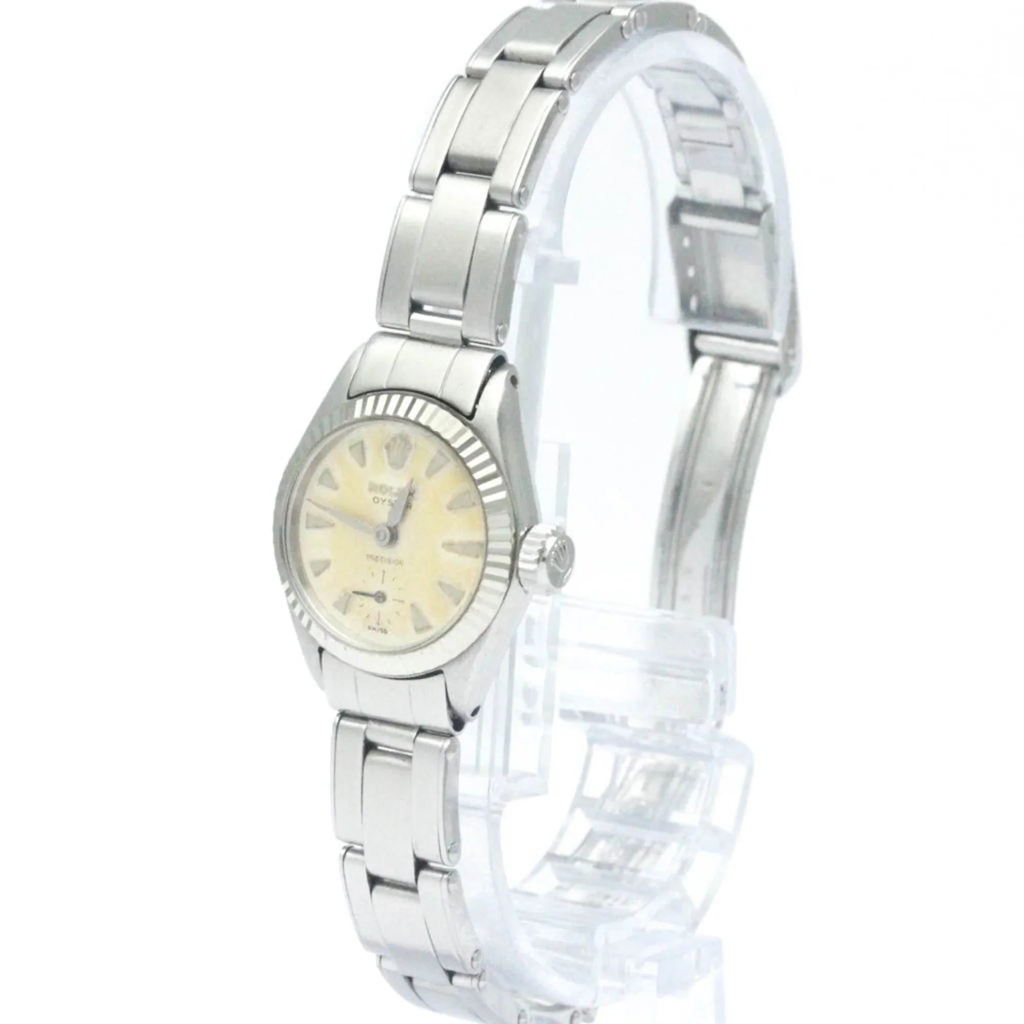 (Fair) Hand-Winding ROLEX Precision Steel BF565424 Watch 6525 Mens Pre-Owned Vintage Stainless
