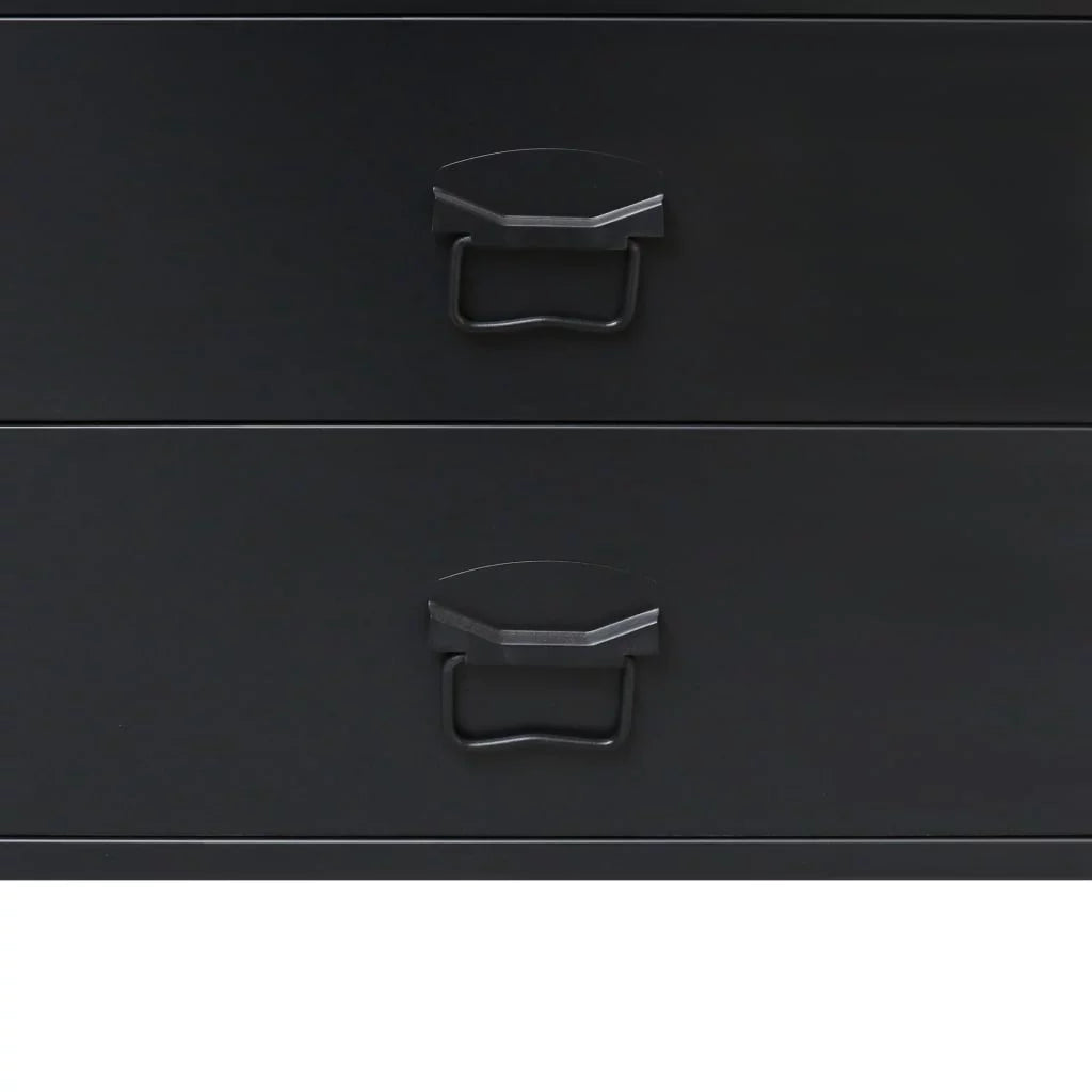 Metal Black Chest 36.6 D Entryway x Inches x with Room Side Industrial 15.7 Dresser Anself H) Furniture 4 Handles End x Living Drawer (W Decor x Bedroom 30.7 Cabinet Storage Hallway Style
