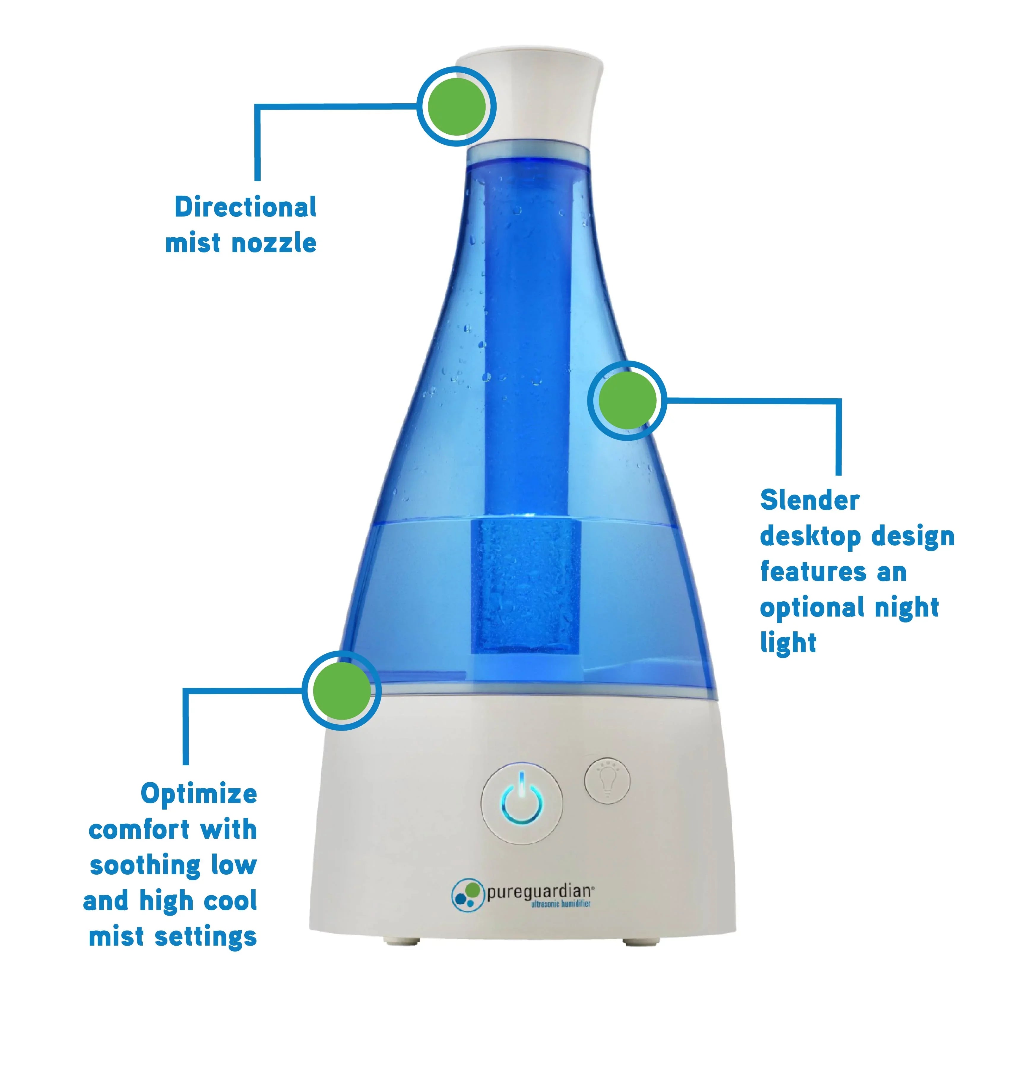 0.5 Ultrasonic PureGuardian Mist Humidifier H940AR with Tray, Cool Gallon, Aromatherapy 30-Hour,