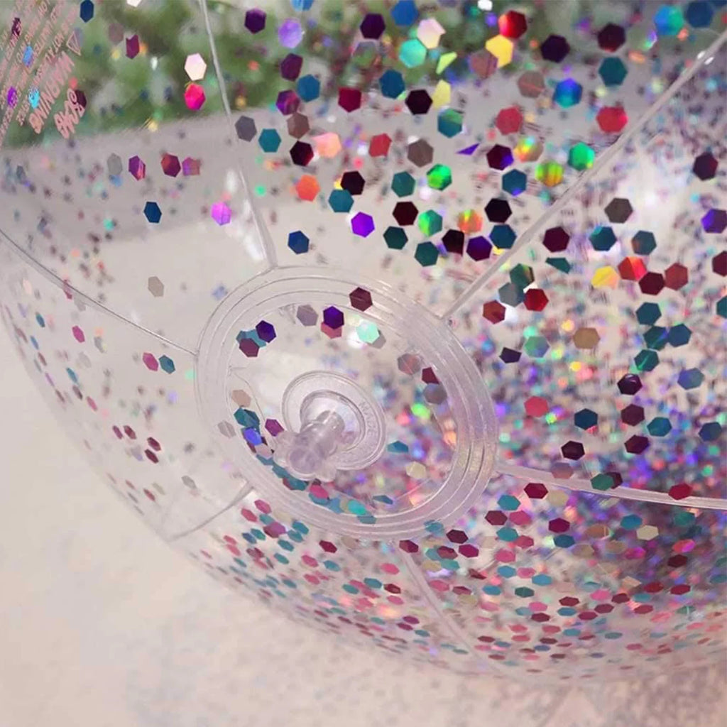 Beach Sand 24 Party 6 Premium Junipel Beach Beach Beach Theme | Confetti Ball Decoration, with & Glitter of Water Toy Supplies Inch Pool Summer Balls Inflatable Party for 16 -Set