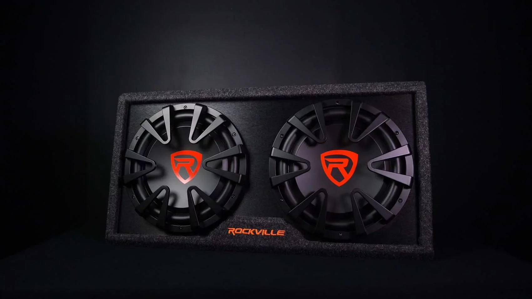 Car RG212CA Kit Vented Powered Rockville 2000w Subwoofer 12 Dual inches Enclosure+Amp