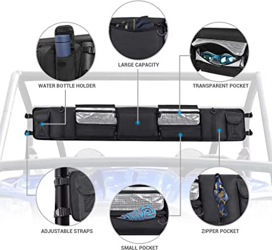 Tools and UTVs Most Gear Polaris, Size Organizer, Solution Rear Cage MICTUNING Roll Black Yamaha Bags, Storage UTV Bag Full Storage Cargo Kawasaki UTVs, for