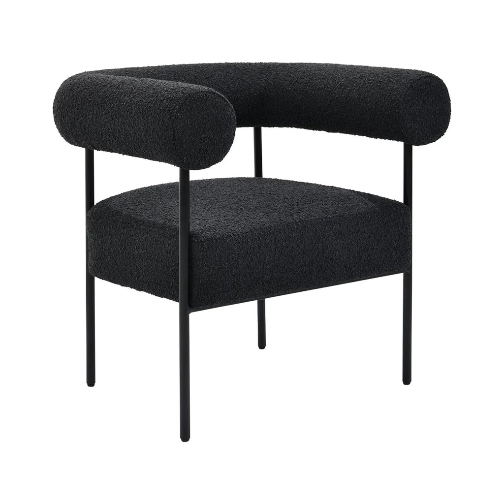 Boucle Metal Arm Black Palma Chair