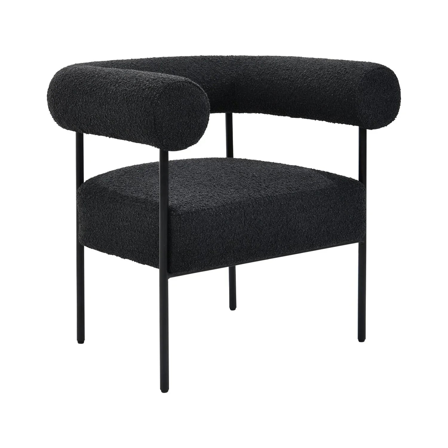 Boucle Metal Arm Black Palma Chair