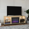 up TV Oak for TVs 70" in Blonde Stand to Deluxe Lumina Ameriwood Fireplace Home